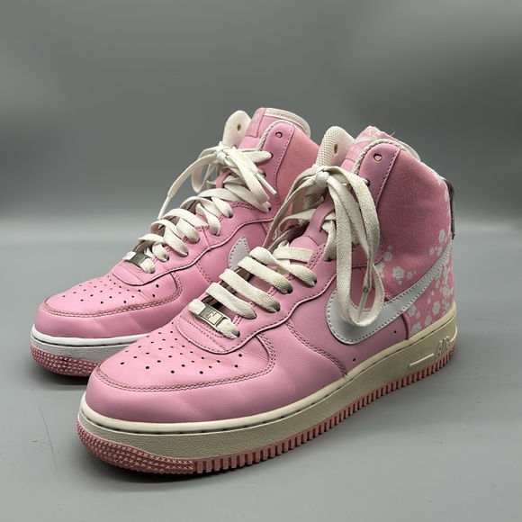 Nike Air Force 1 Perfect Pink White Floral High Top Sneakers 334031-611 Size 9 - Picture 3 of 11